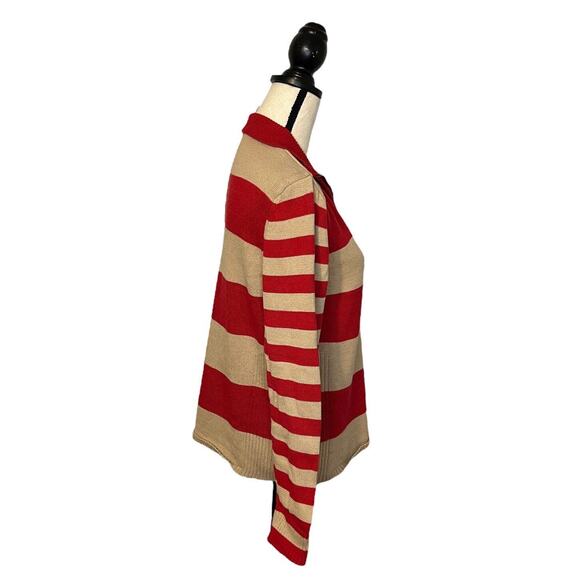 Nine & Company Sweater Women's Size XL Striped Knit Long Sleeve Cotton 1/4 Zip - Picture 5 of 6